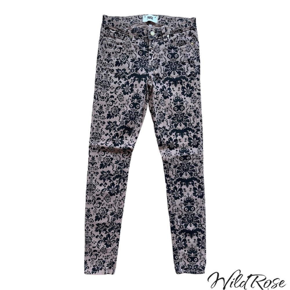 Paige Verdugo Ultra Skinny Jeans Tan Paisley Cotton Pants SZ 28 - Picture 5 of 10